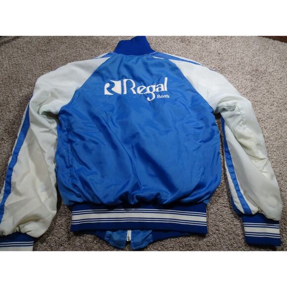 Vintage 80s Holloway Regal Boats Bomber Jacket - Made in USA - Men's S - Picture 1 of 8